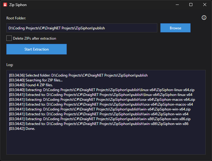 Zip Siphon Screenshot